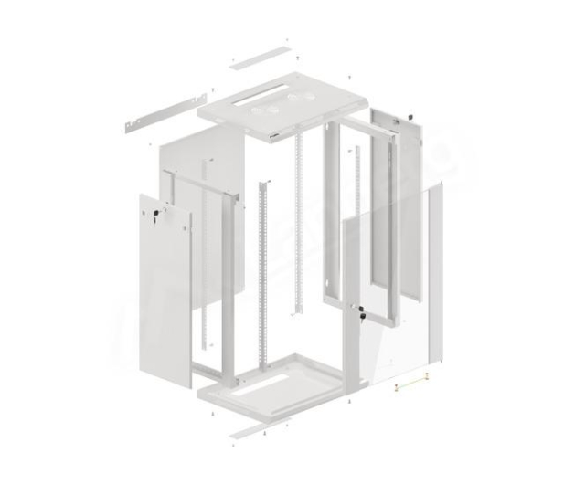 Lanberg Wisząca 19" 18U 600x450mm jednosekcyjna (szara) - 455399 - zdjęcie 4